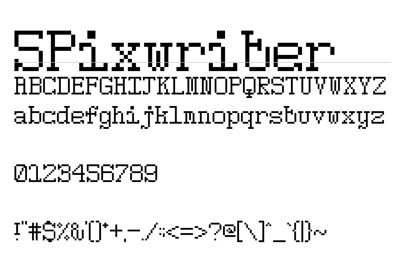 5Pixwriter Font preview