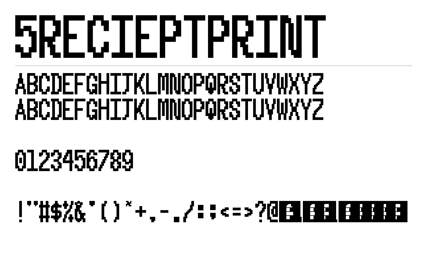 5Recieptprint Font preview