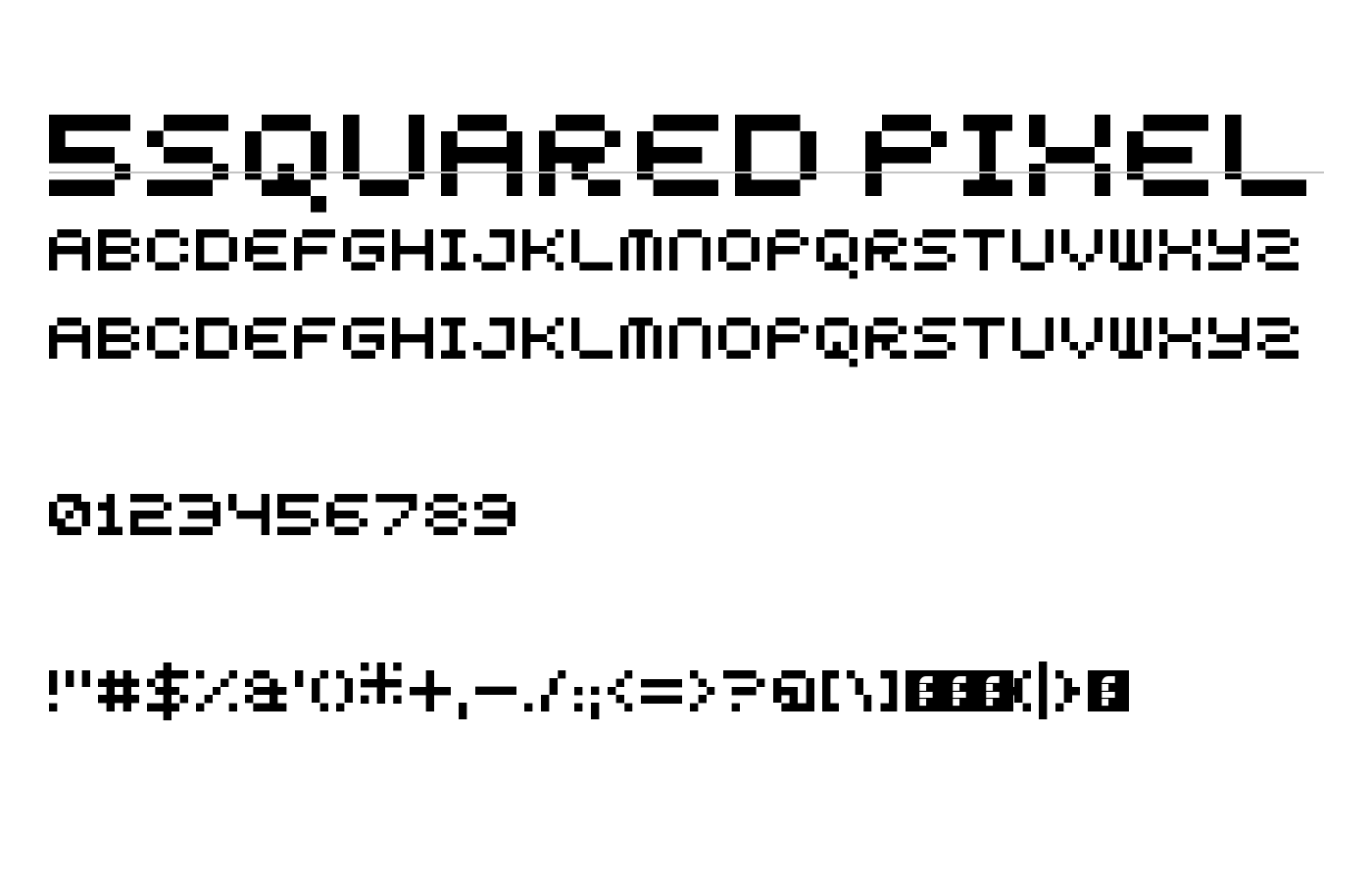 5squared pixel Font preview