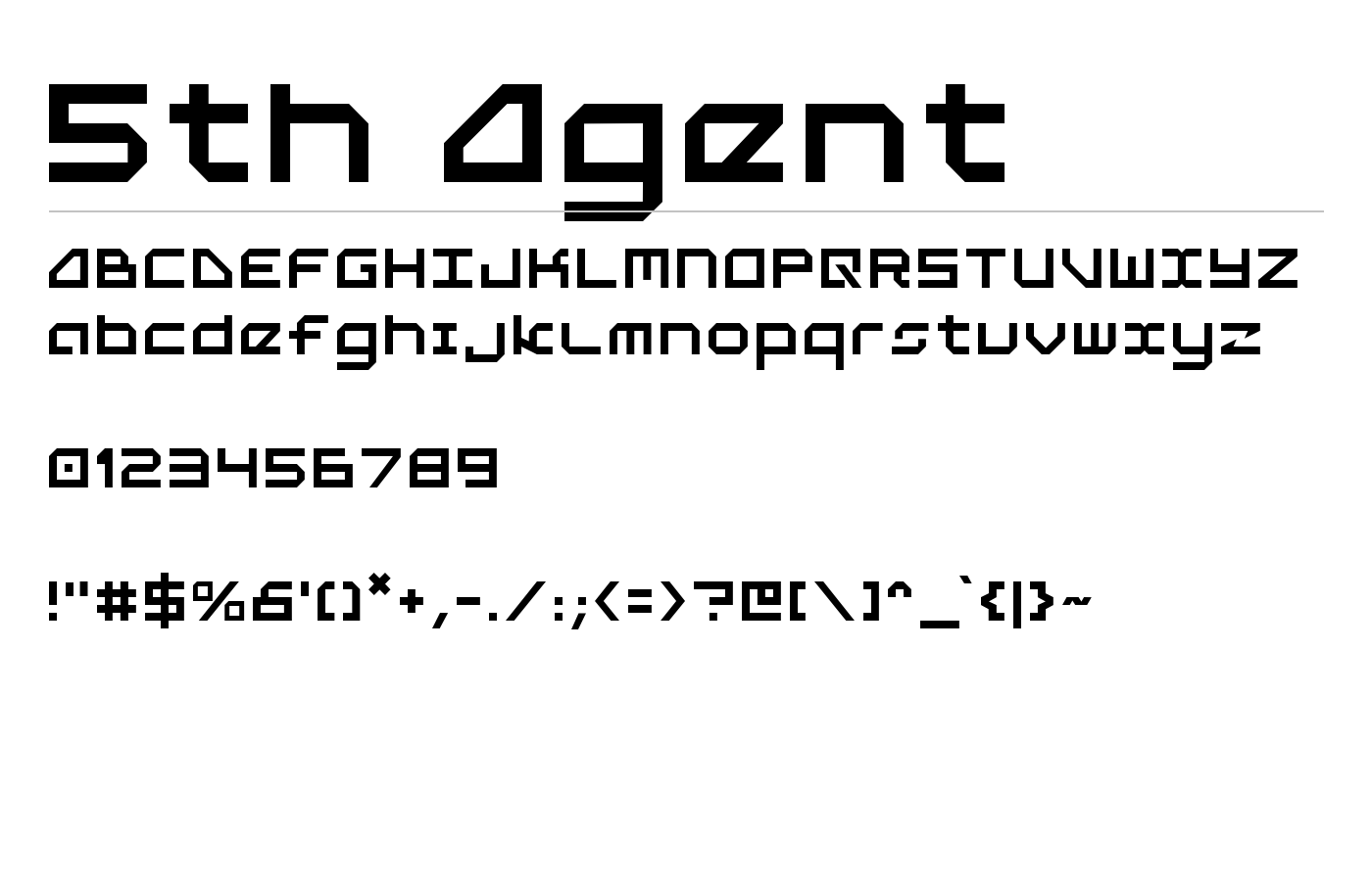5th Agent Font preview