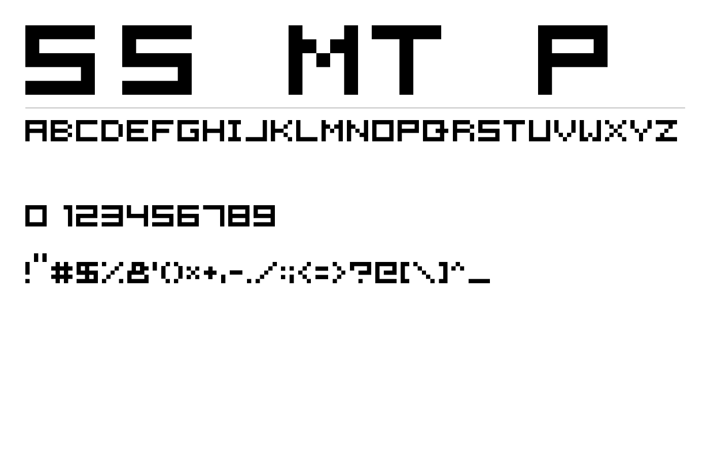 5x5 MT Pixel Font preview