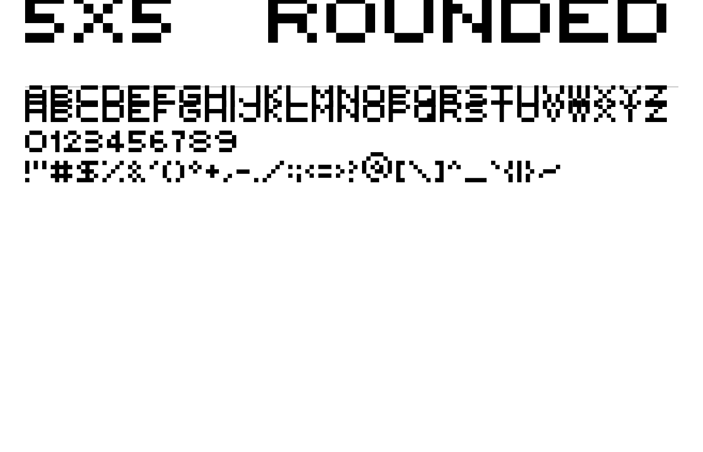 5x5 rounded Font preview