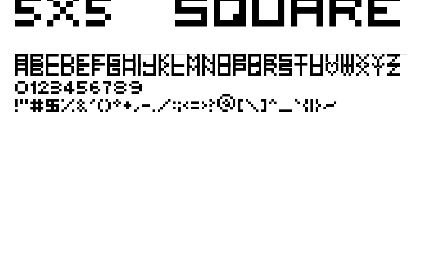 5x5 square Font preview