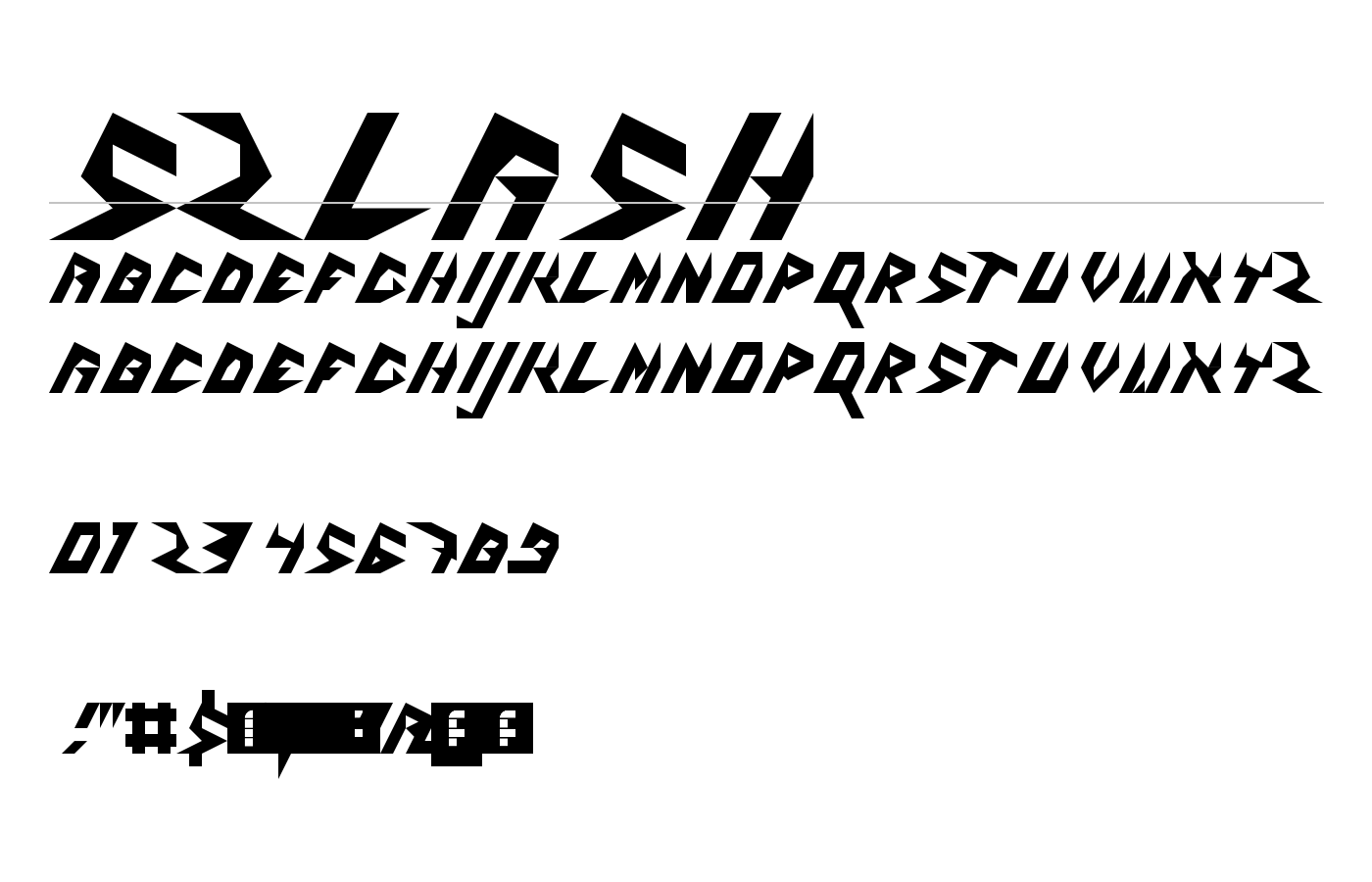5Zlash Font preview