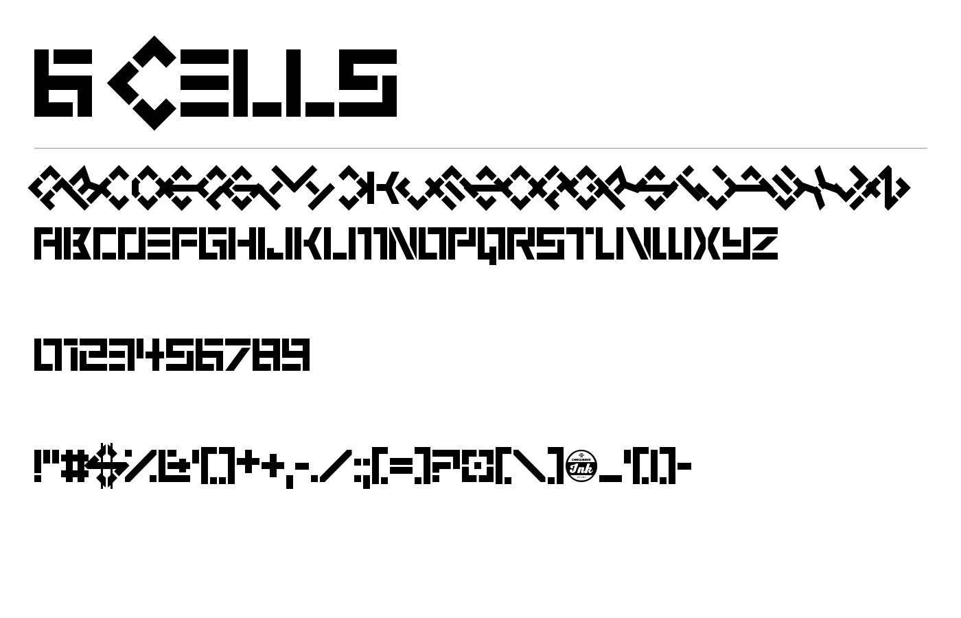 6 Cells Font preview