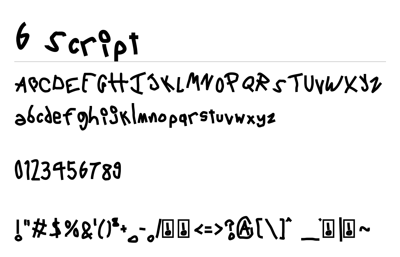 6 Script Font preview