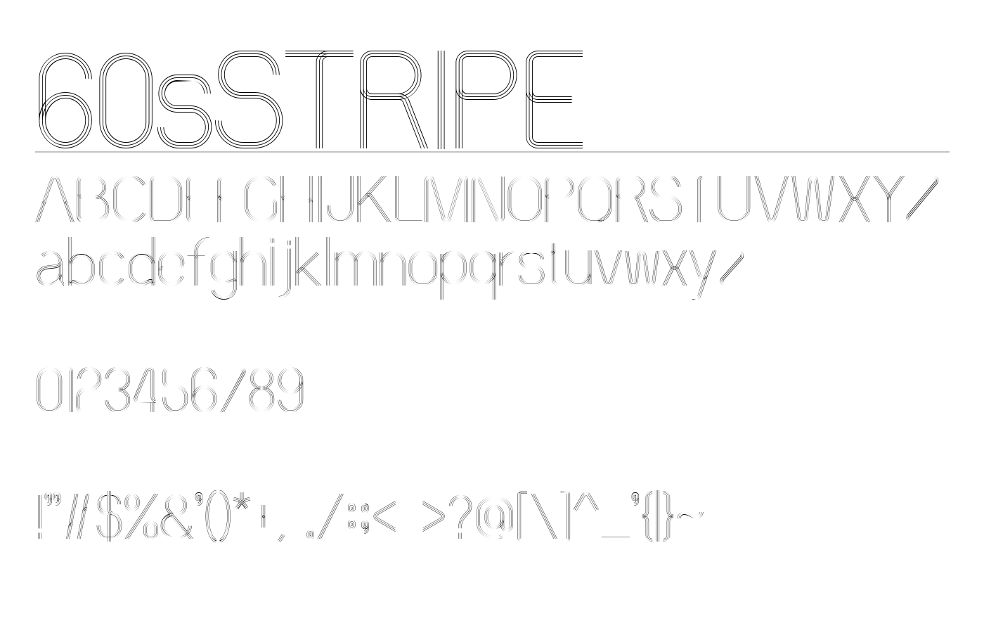60sSTRIPE Font preview