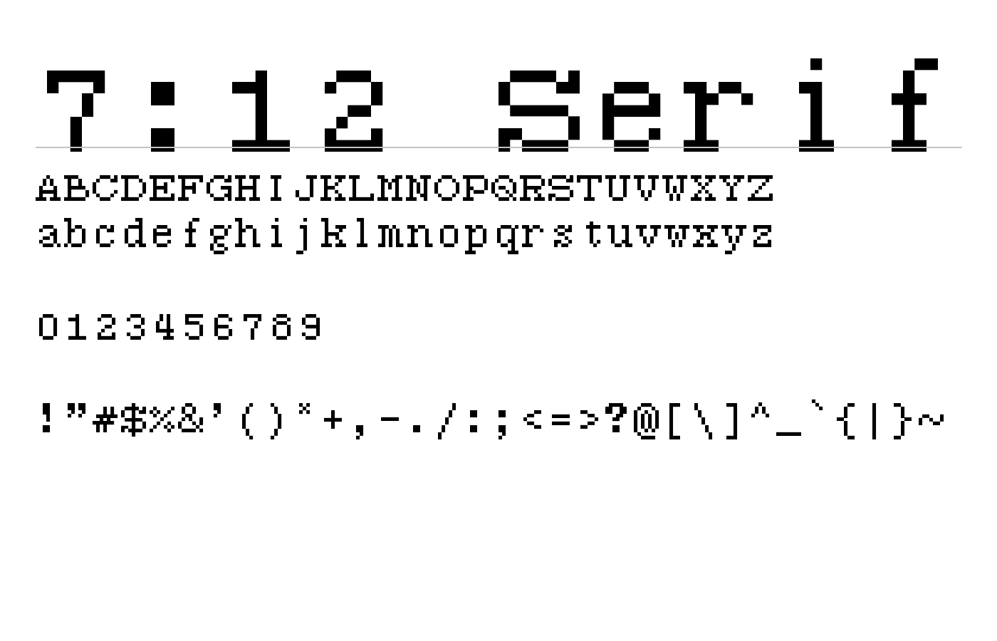 7:12 Serif Font preview