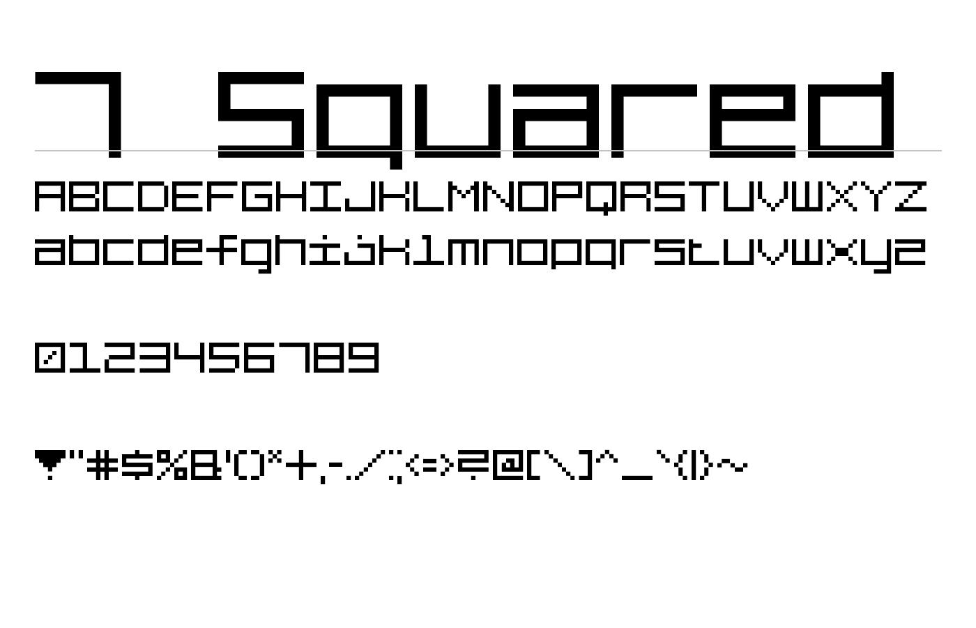 7 Squared Font preview