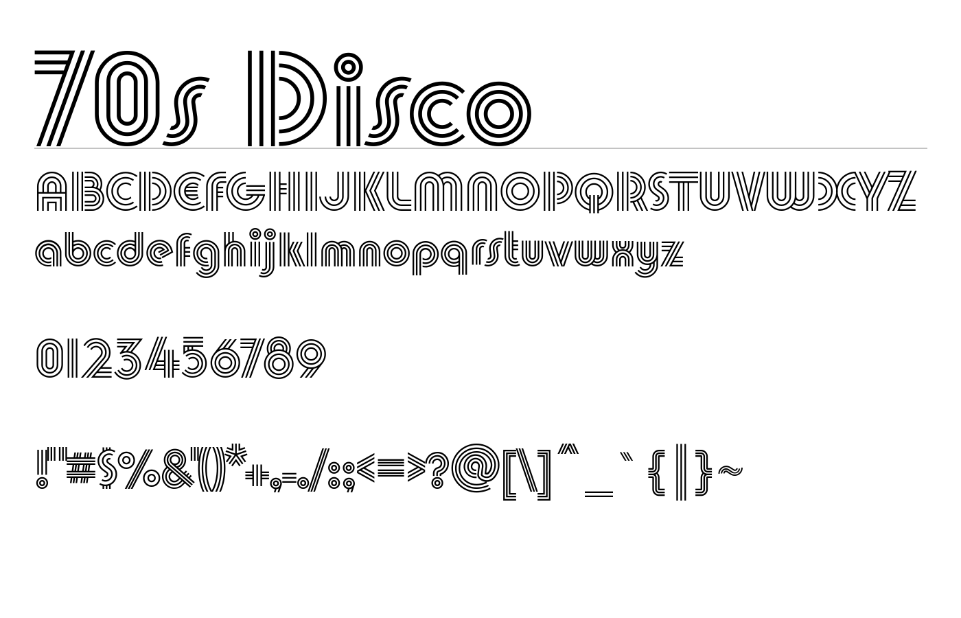 70s Disco Font preview