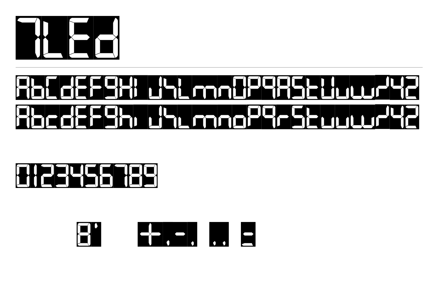 7LED Font preview