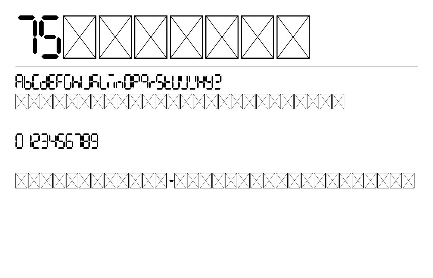 7Segments Font preview