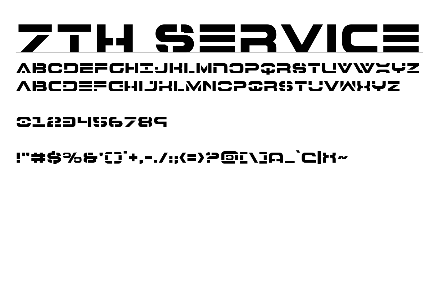 7th Service Font preview