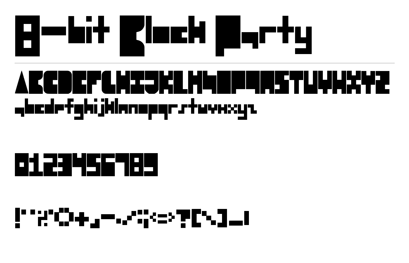 8-bit Block Party Font preview