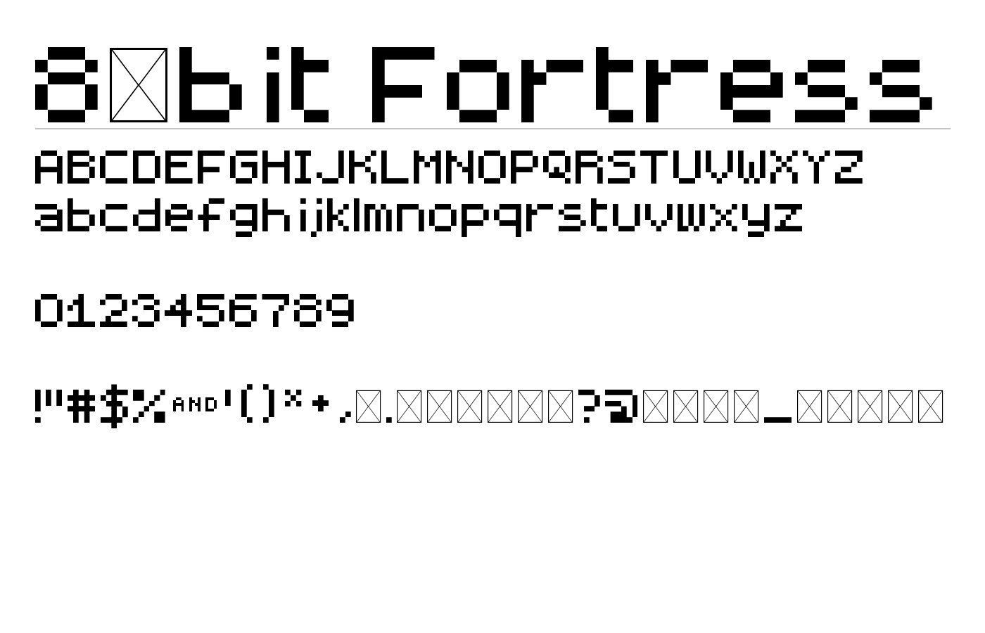8-bit Fortress Font preview