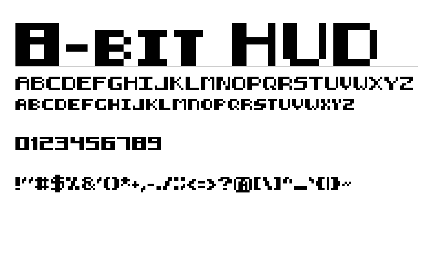 8-bit HUD Font preview