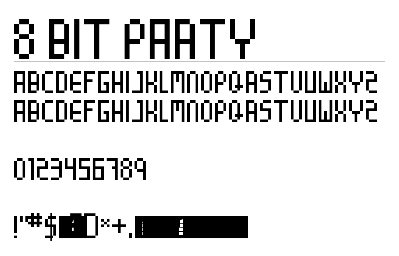 8 Bit Party Font preview