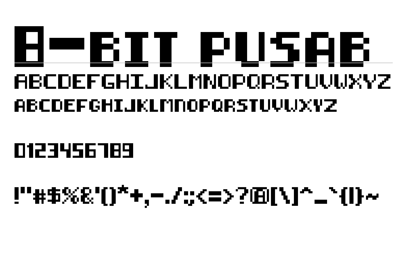 8-bit pusab Font preview