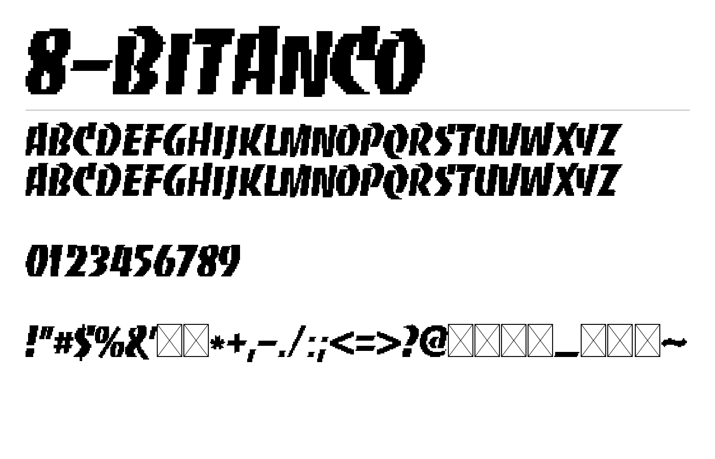 8-Bitanco Font preview