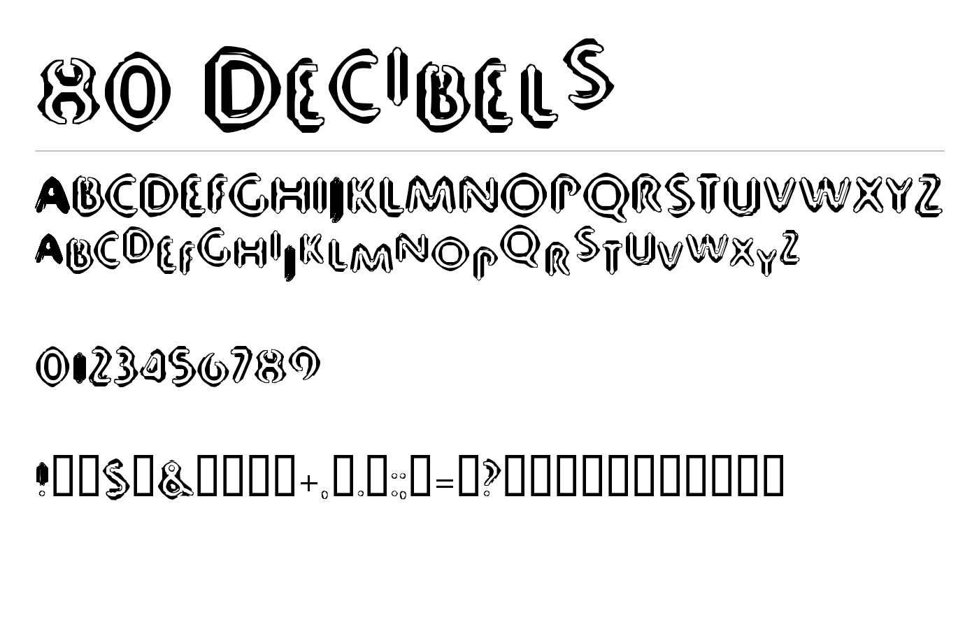80 Decibels Font preview