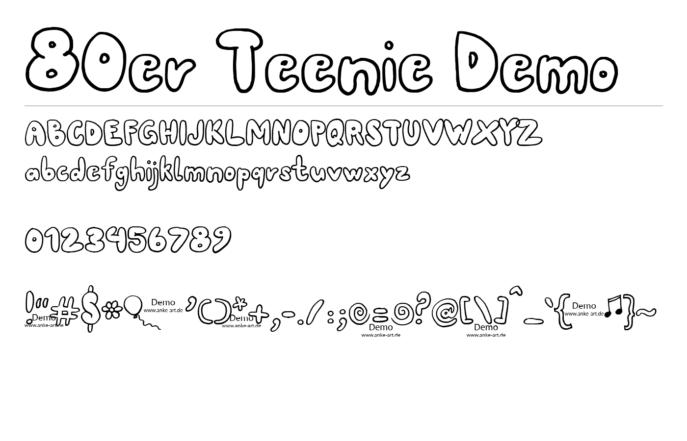 80er Teenie Demo Font preview