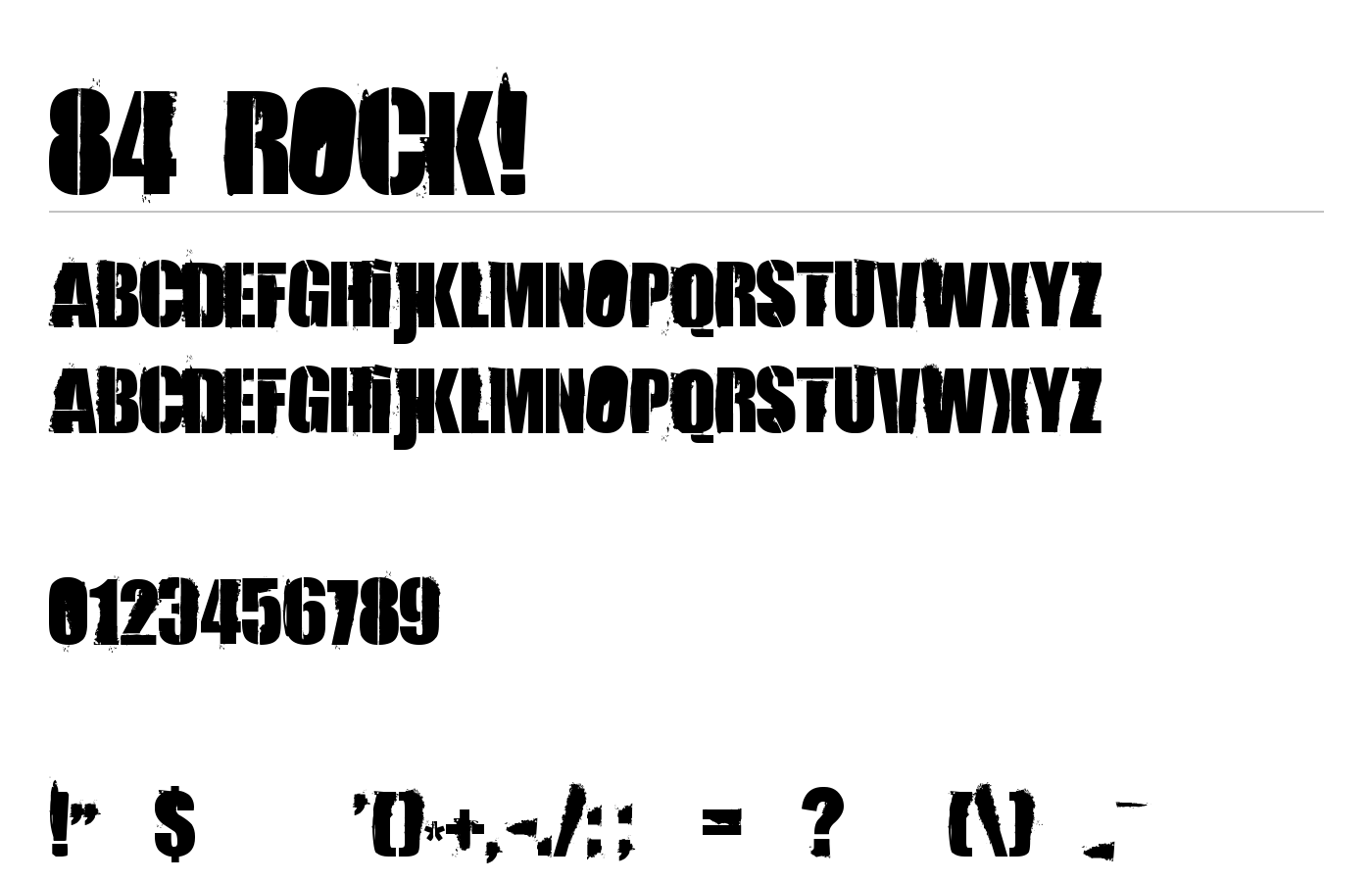 84 Rock! Font preview