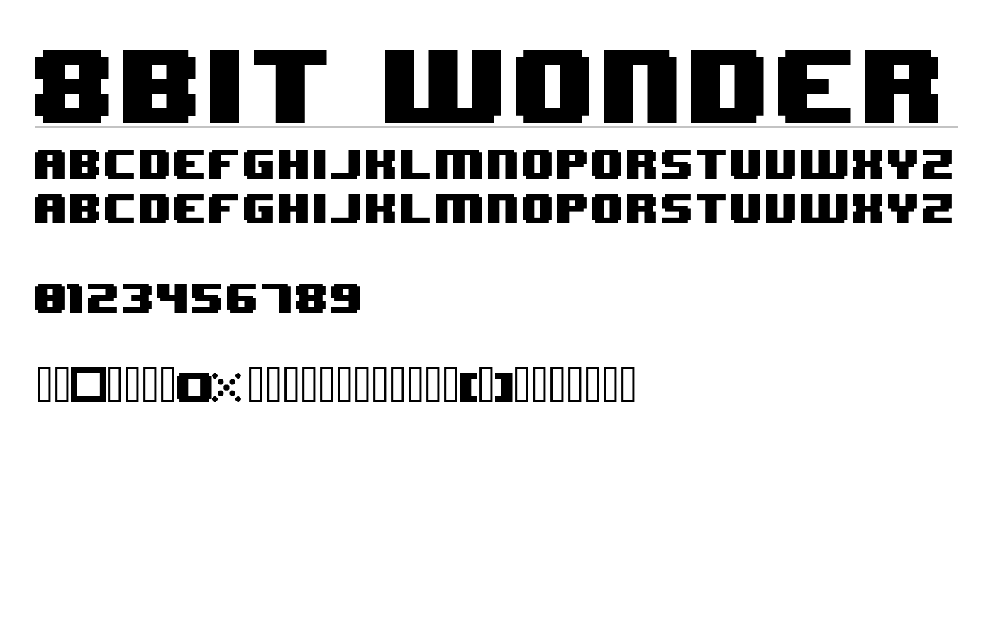 8BIT WONDER Font preview