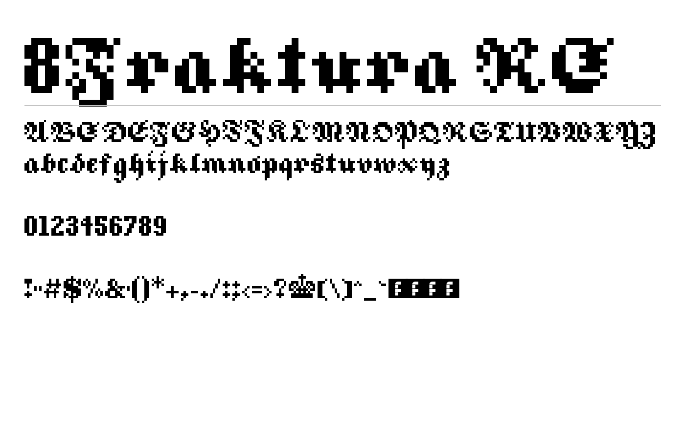8Fraktura RC Font preview