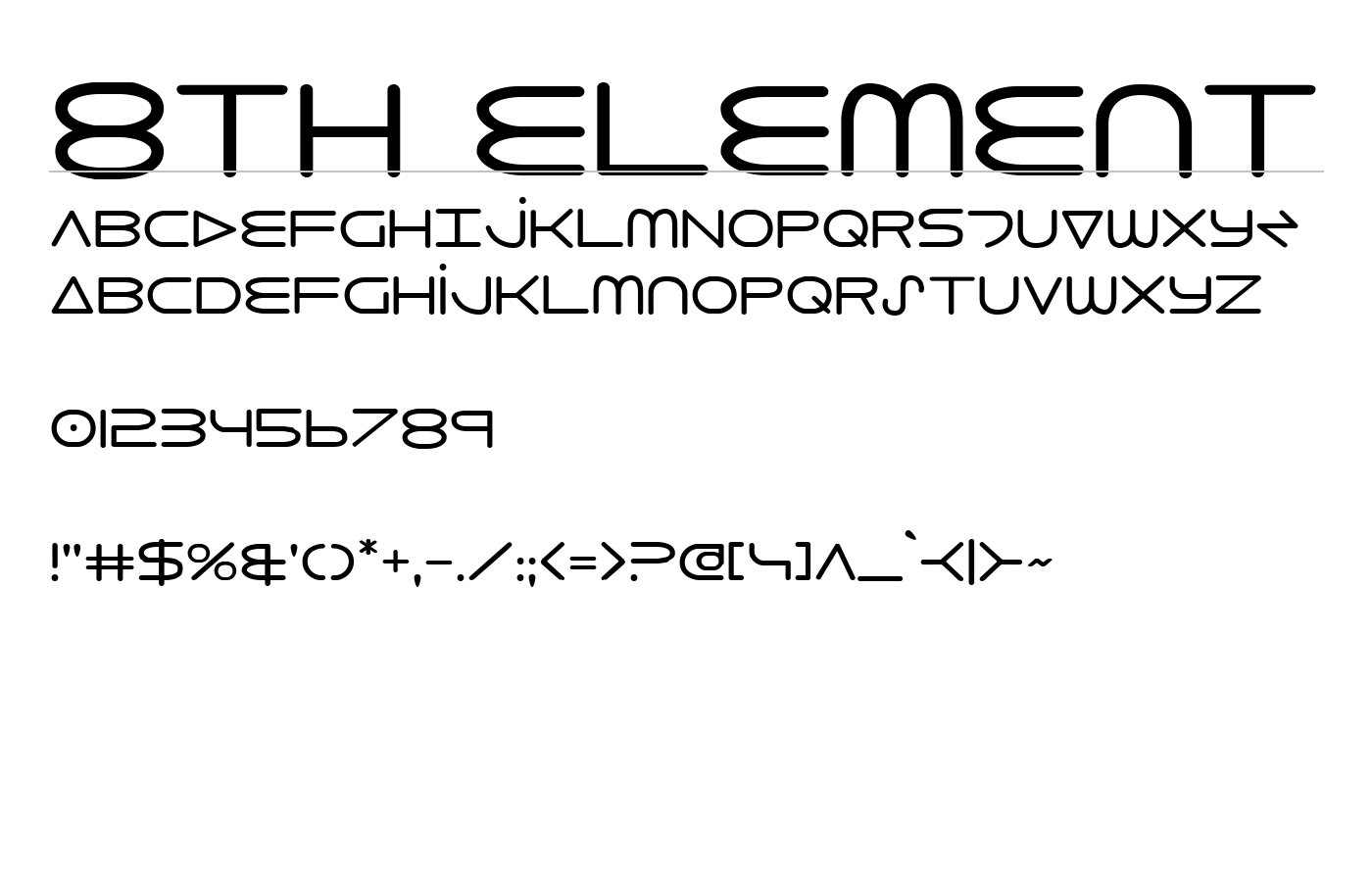 8th Element Font preview