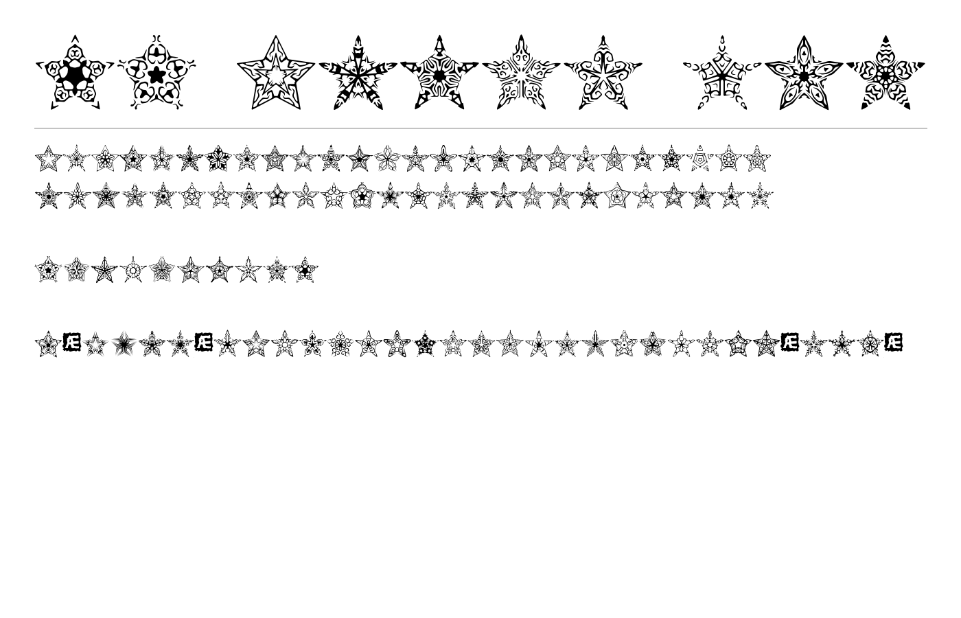90 Stars BRK Font preview