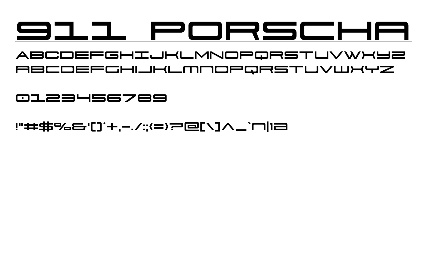 911 Porscha Font preview