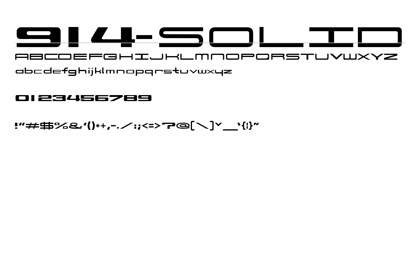 914-SOLID Font preview