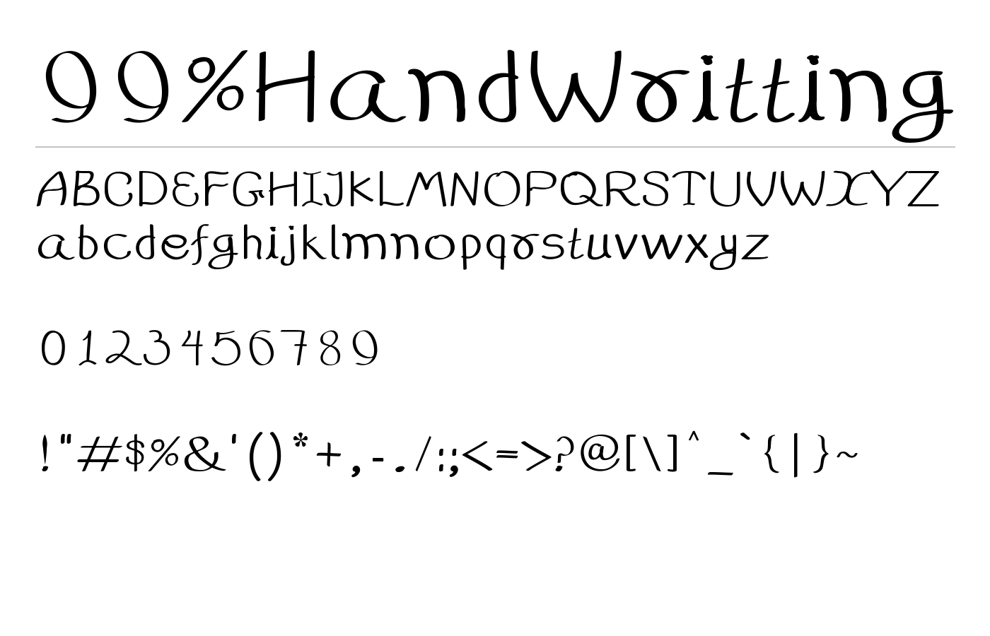 99% Font preview