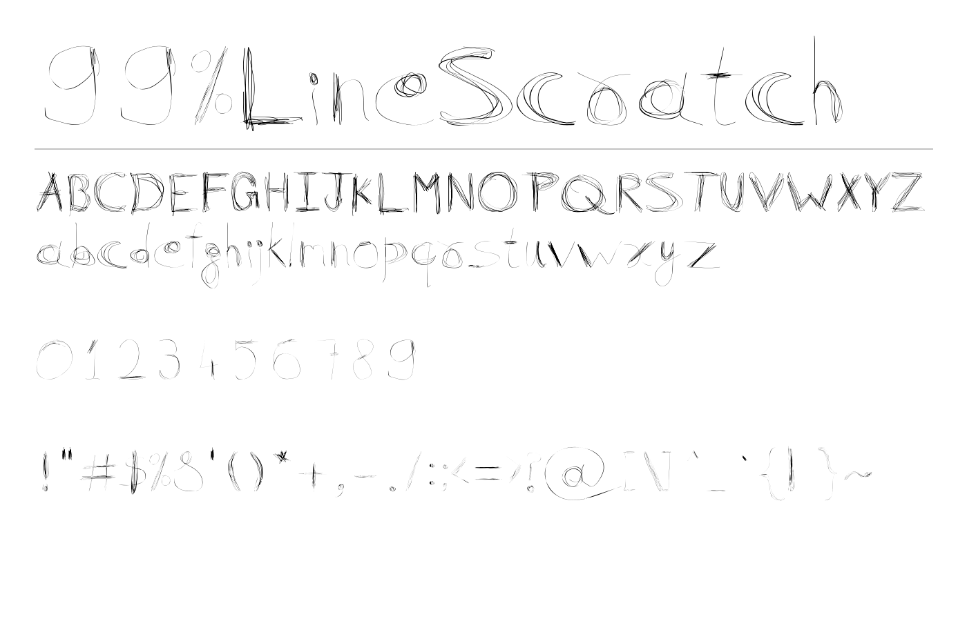 99%LineScratch Font preview