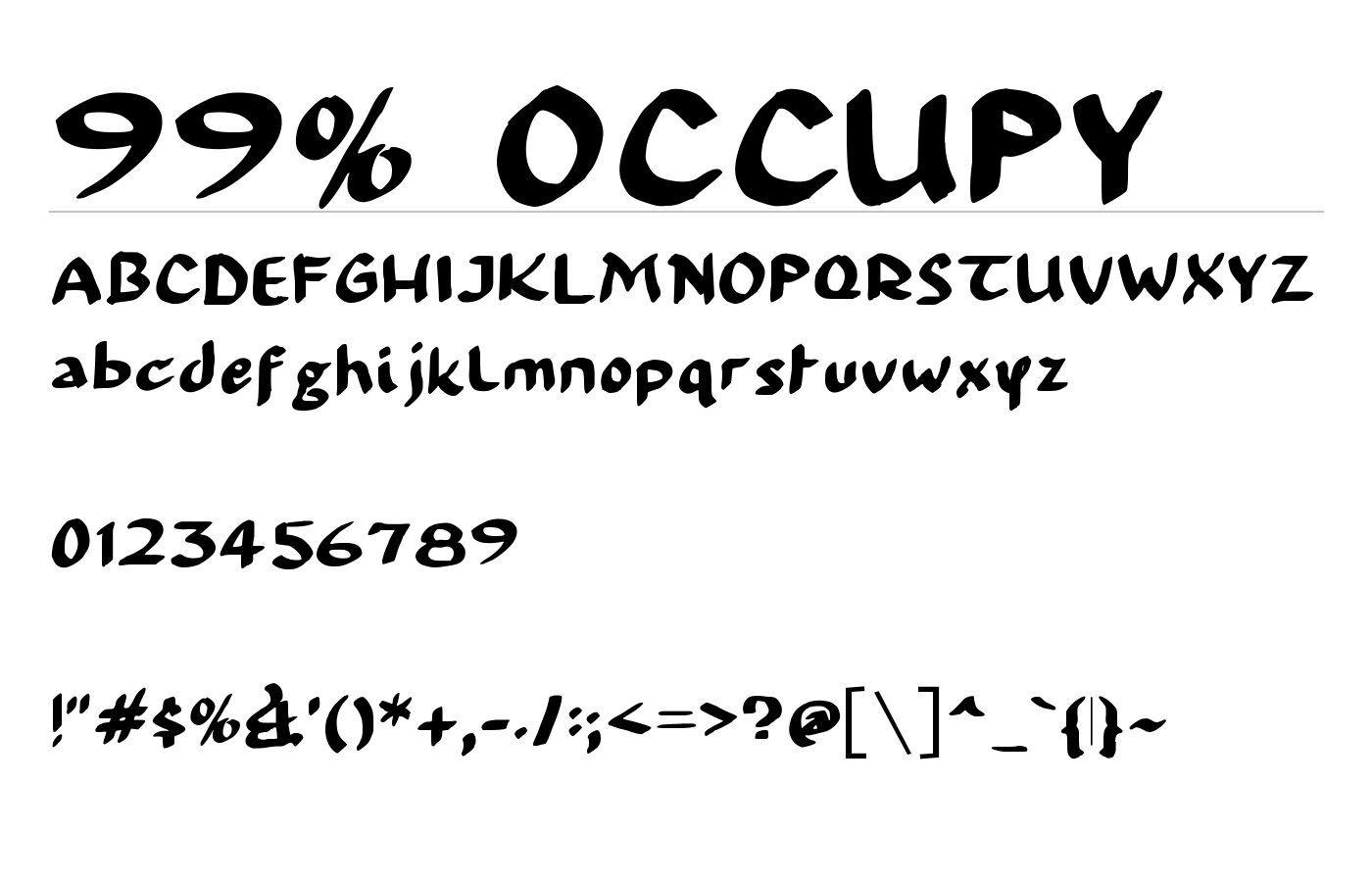 99% OCCUPY Font preview