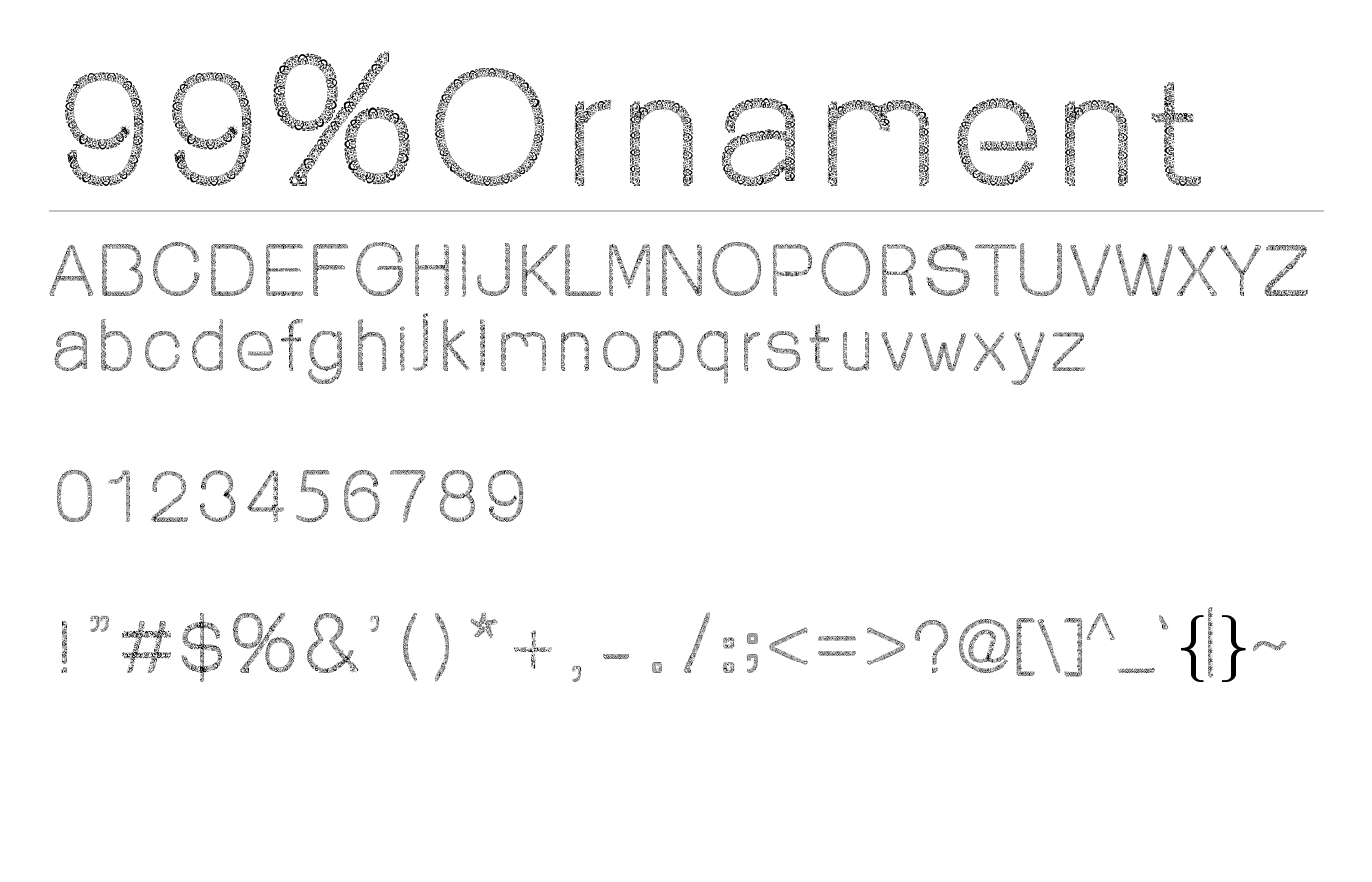 99%Ornament Font preview