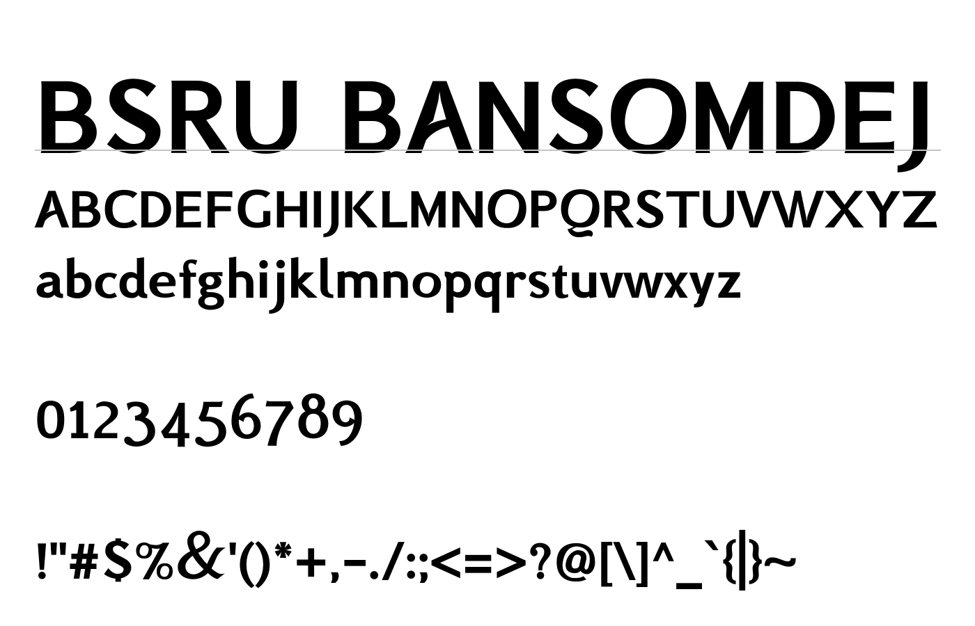 BSRU Bansomdej – Font preview