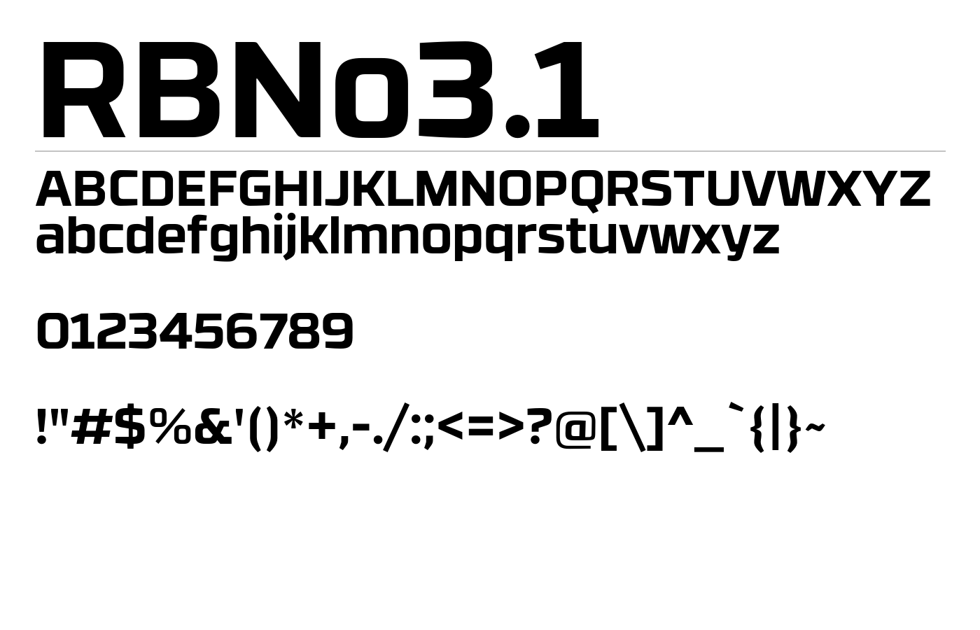 RBNo2.1 Font preview
