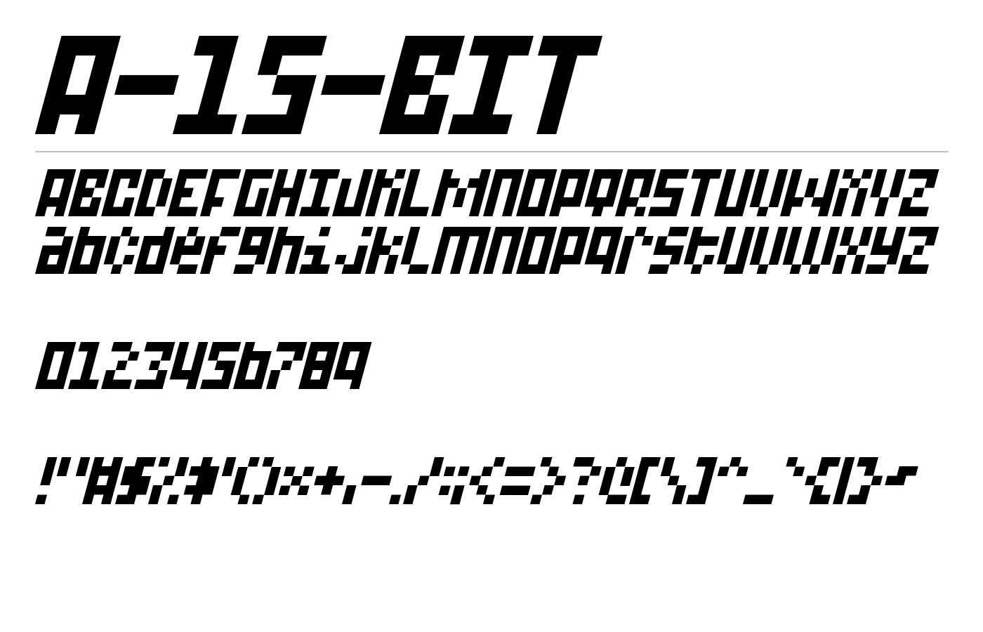 A-15-BIT Font preview
