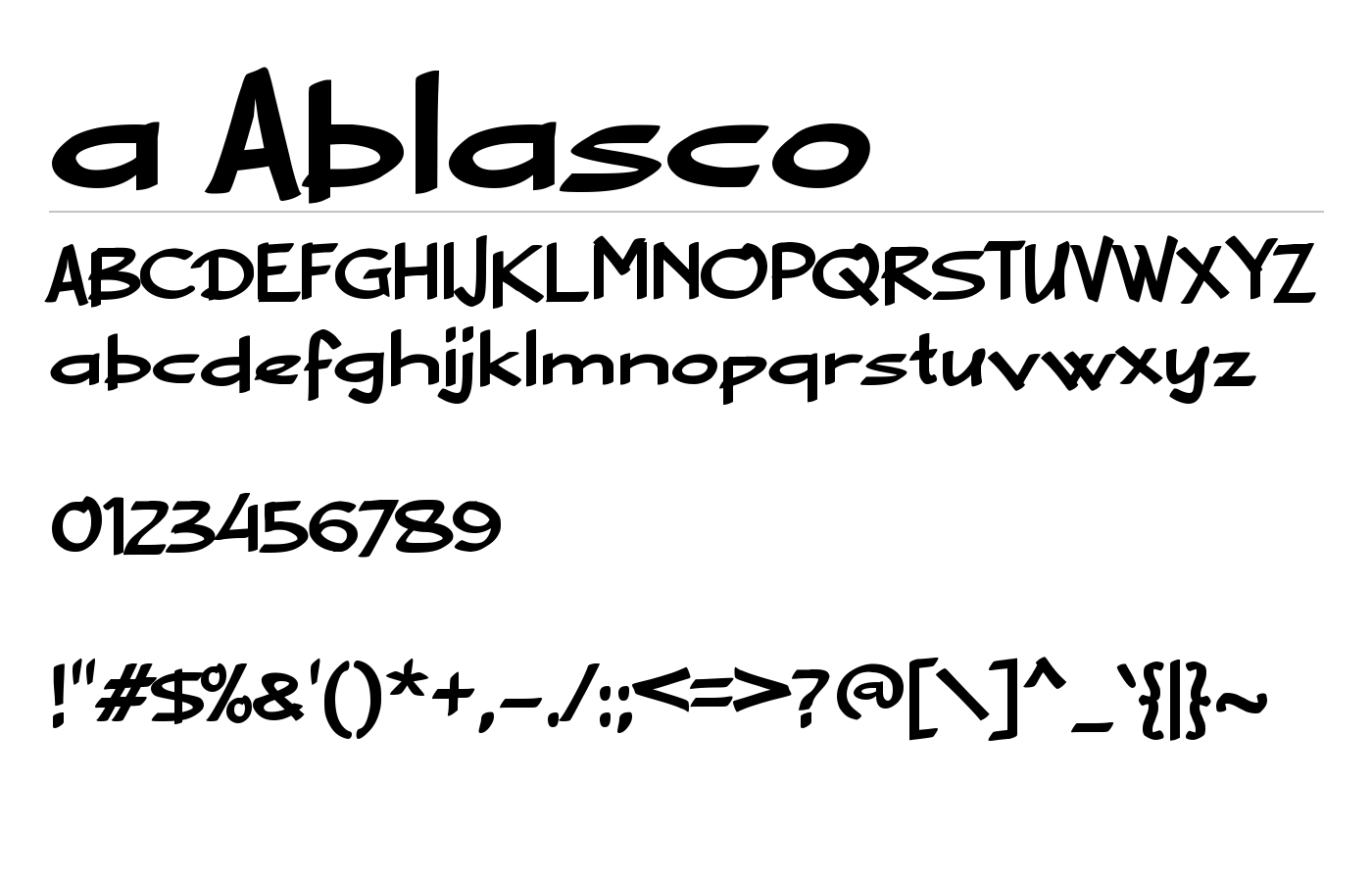 a Ablasco Font preview