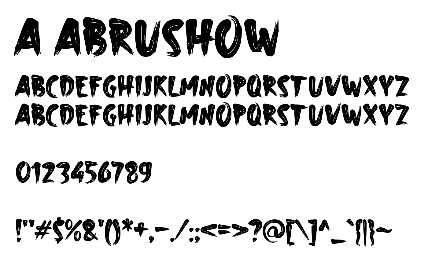 a Abrushow Font preview