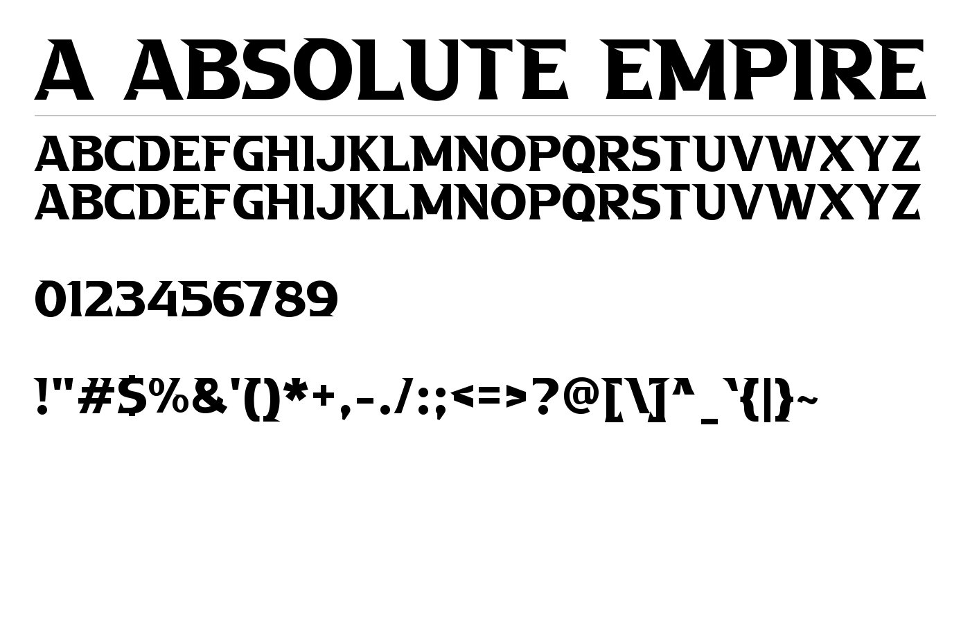 a Absolute Empire Font preview