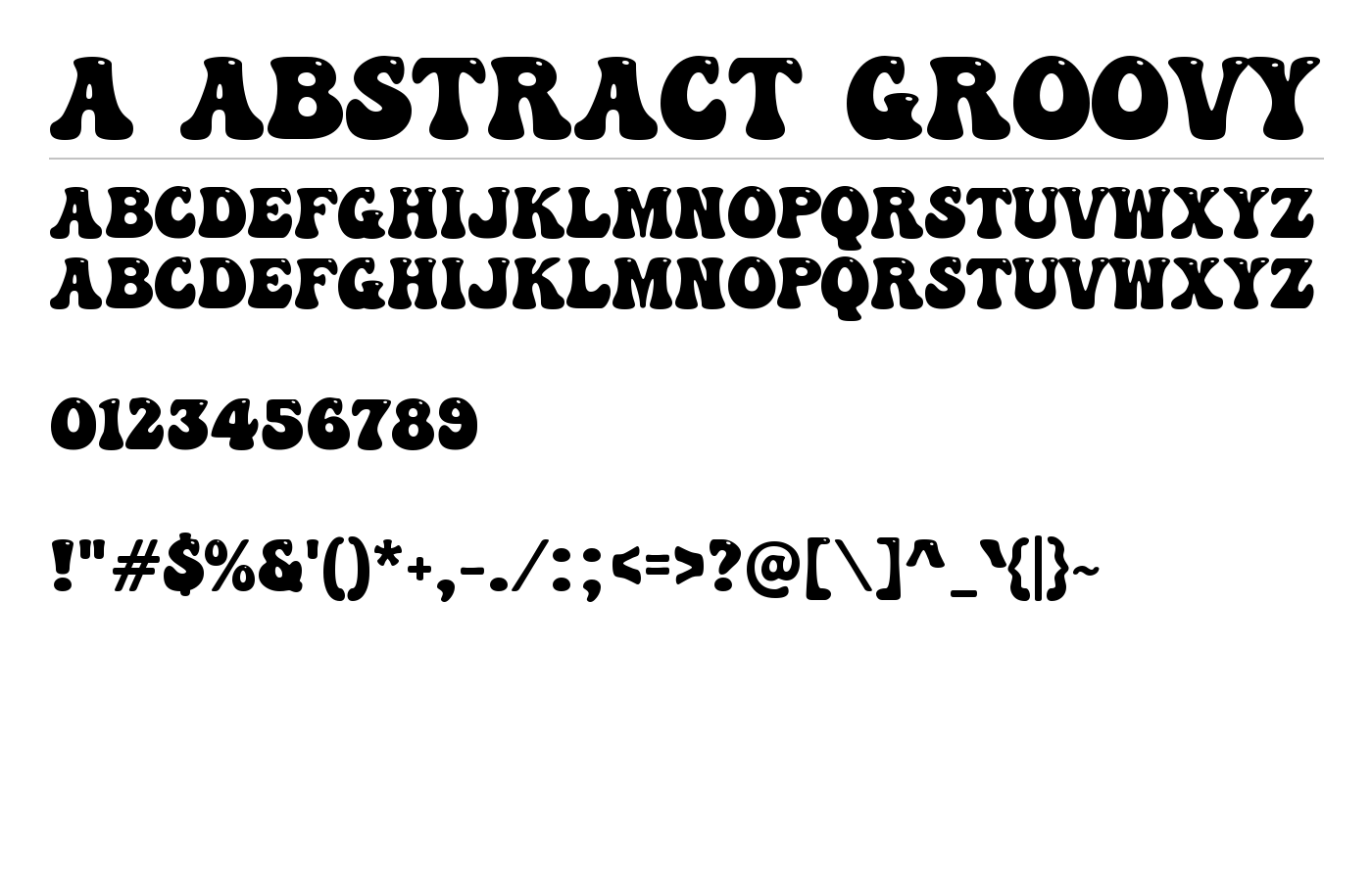 a Abstract Groovy Font preview