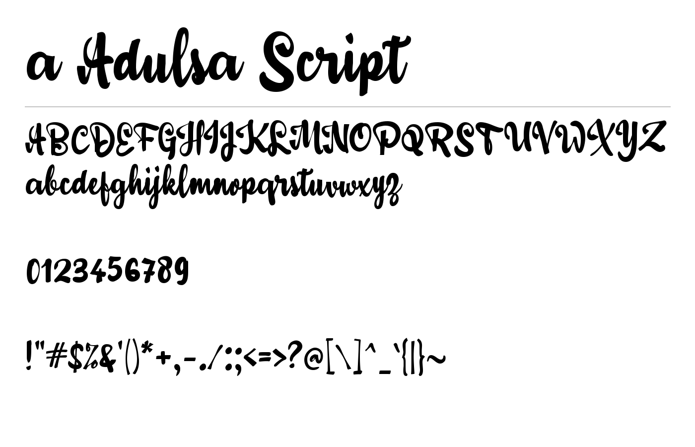 a Adulsa Script Font preview