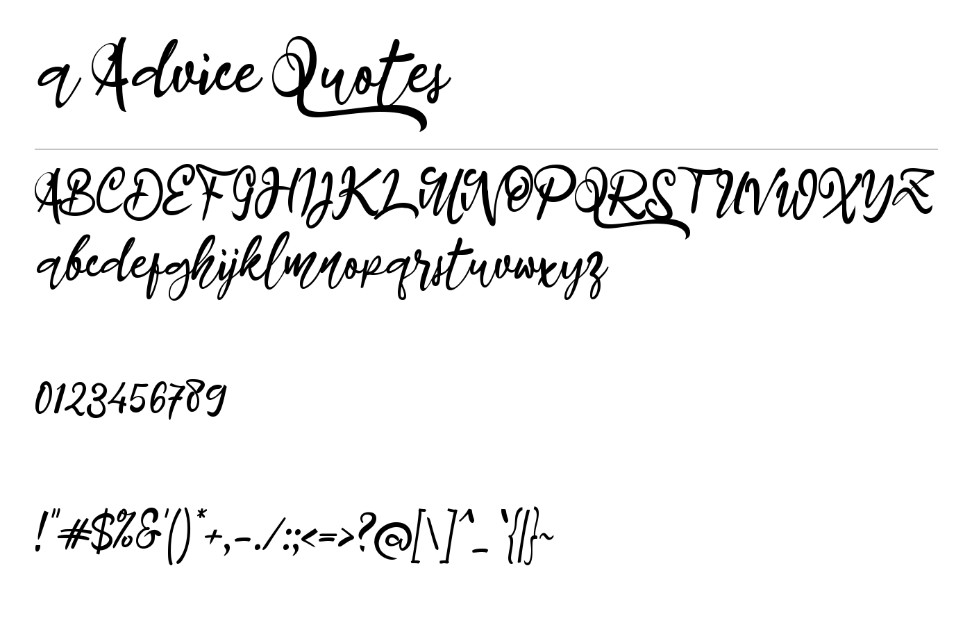 a Advice Quotes Font preview
