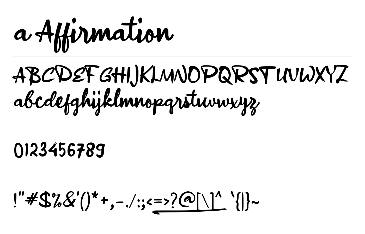 a Affirmation Font preview