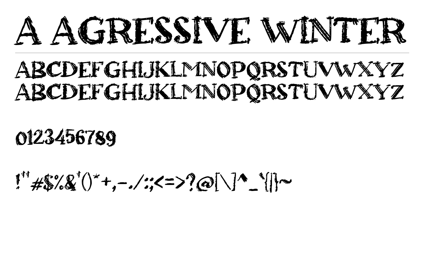 a Agressive Winter Font preview