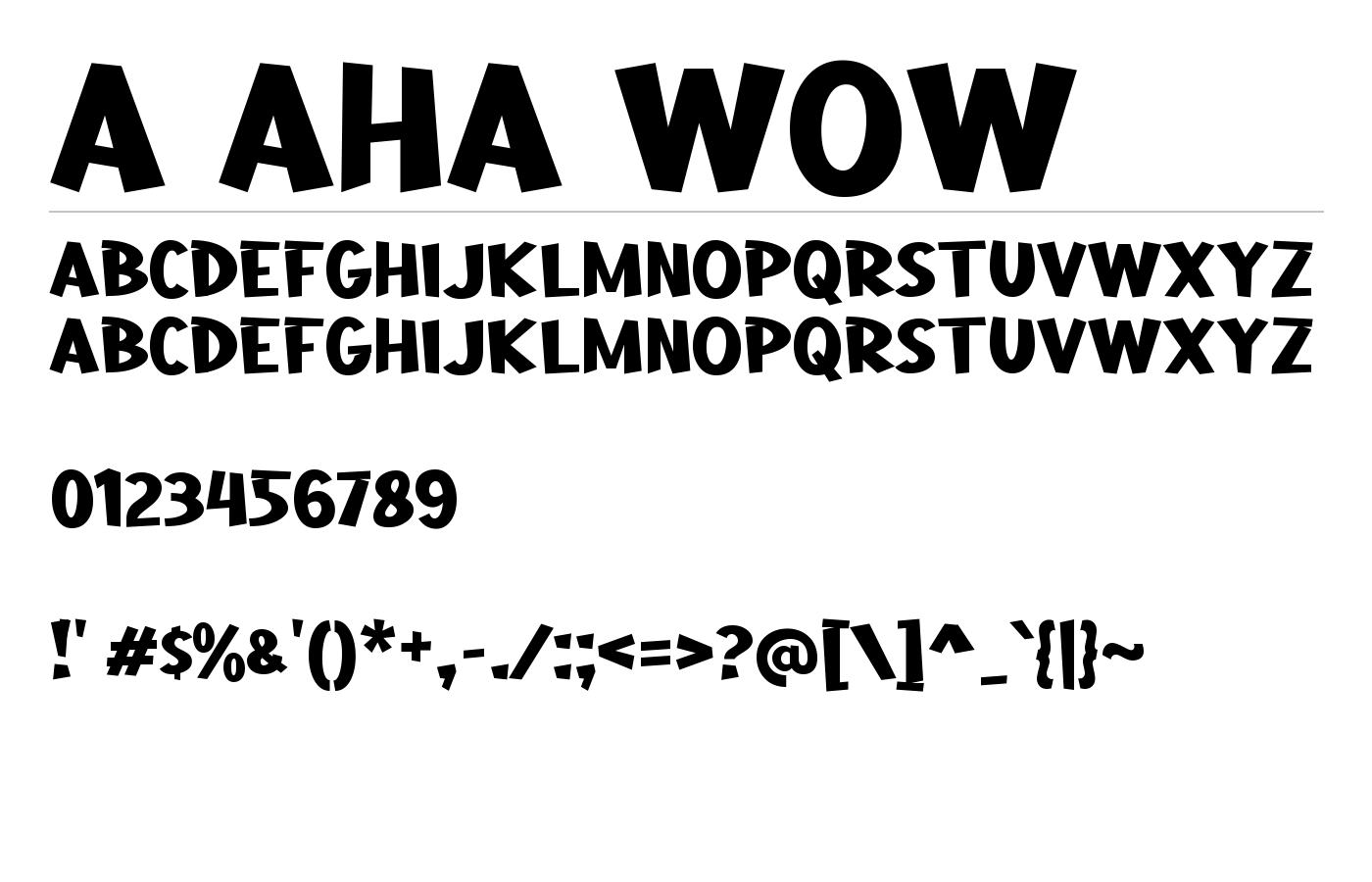a Aha Wow Font preview