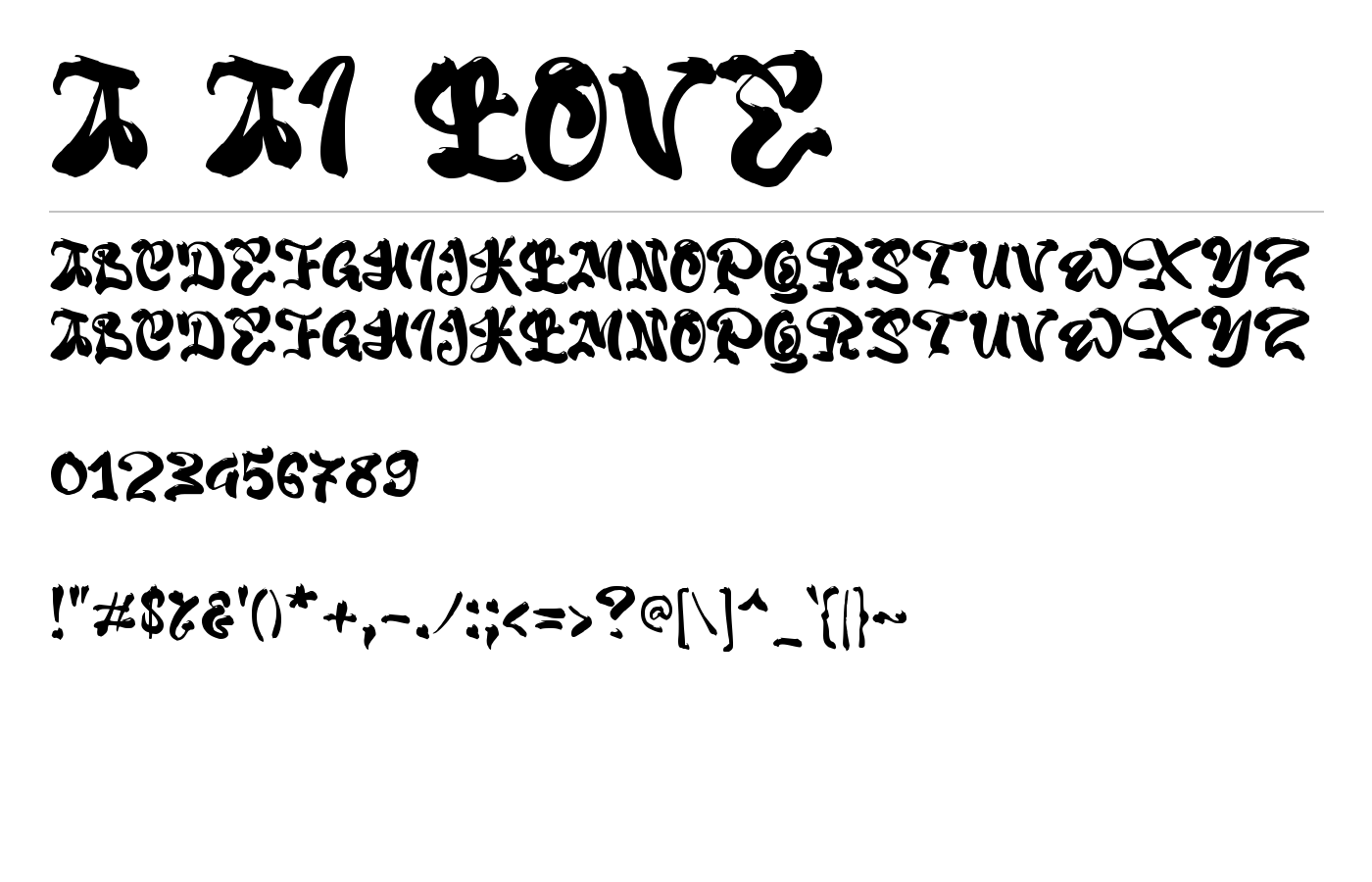 a Ai Love Font preview