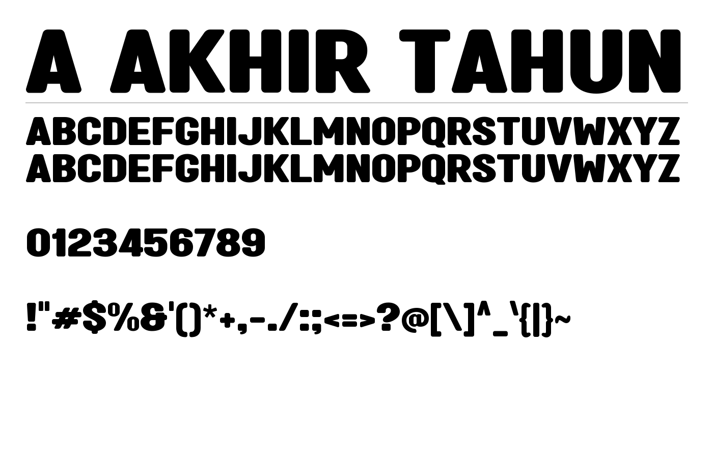 a Akhir Tahun Font preview